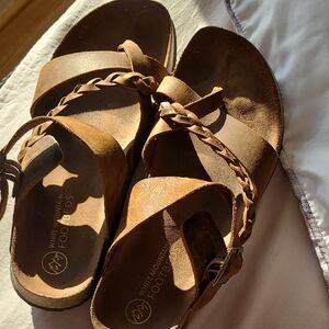 White Mountain Tan Braided Sandals